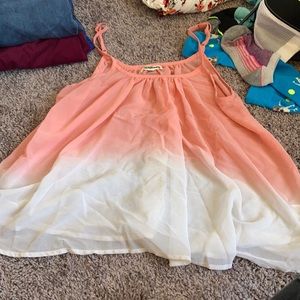 Pink and white tank top